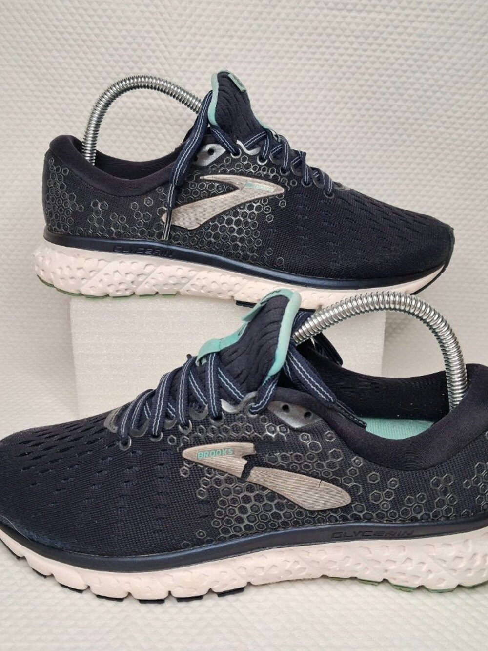 Brooks Glycerin 17 Women's Running Shoes Size 8 M Navy Blue VGUC 1202831B429